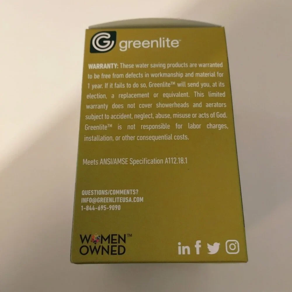 Greenlite Showerhead & Aerators High Efficiency Water Saving Kit Chrome Finish